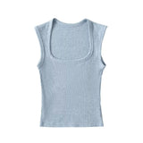 Fashion Women's Fashion Summer New Style Spice Girls' Sleeveless Jacket With Retro Square Collar Vest-Outfit