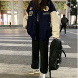 Spring Autumn Thin Patchwork Baseball Jacket Woment Bomber Women Harajuku Clothes Female Ladies Streetwear Gothic Loose