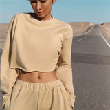 Casual Loose Tracksuit Women Two-Piece Suit Sports And Leisure Sweater Suit Long Sleeve Short Top Blouse Long Sports Pants
