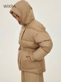 Women Jacket With Belt New Fashion Loose Parka Casual Soft Outwear Ladies Streetwear Winter Coat Female