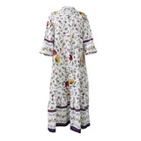 Toloer Spot Fashion Women's Wear 2024 Autumn / Winter Fashion Print Bohemian Long Dress-Outfit