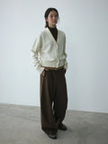 [Daihe] Winter New High Waist Wool Feeling Stand And Cut About Versatile Banana Long Casual Pants Female H7634-Outfit