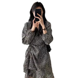 Toloer Size Fat Mm Summer French Asymmetry V Collar Floral Dress Closed Waist Irregular Long Sleeve Long Skirt 200 Jin-Outfit
