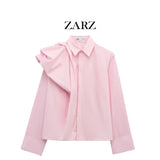 Homemade New Women's Series Shoulder Puffy Design Prefectural Shirt