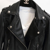 Toloer New Korean Version Of Students Small Coat PU Leather Coat Female Short Spring And Autumn Model Slim Lapel Locomotive Leather Jacket Tide-Outfit