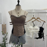 Shooting Babes Shiny Shiny Splicing Loose Waist Shorts Design Feel Thin Broad Leg Hot Pants