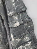 Women Jeans High Waist Camouflage Tie-dye Multiple Pockets Cargo Loose Wide Leg Denim Pants 2024 Summer New Fashion 29L3698-Outfit