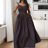 Toloer 2024 Women's Wear Elegant Back Sen Sexy V Neck High Waist Fashion Slip