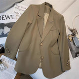 Toloer Suit Jacket Female GJ Sense Spring Autumn 2024 New Korean Version Of Fashion Long Small Suit-Outfit