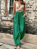 Solid Color Pocket Trousers With An