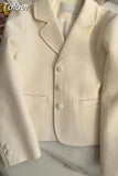 Women Chic Temperament Blazer Fashion Solid Color Single Breasted Elegant Casual Office Lady Long Sleeve Outerwear