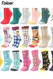 Women Happy Funny Socks With Lattice Print Avocado Pizza Food Skateboard Harajuku Korean Simple Socks New Fashion