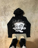 autumn and winter men fun pattern printed casual hoodie Harajuku Gothic style couple trendy sweatshirt streetwear 1028-1-Outfit