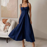 Suspension Dresses 2025 Summer Fashion Sexy Roll-Sleeveless Denimable Dresses For