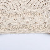 Wind Summer New 2025 Women's Clothing Hollow Knitted Neck Bare Back Leisure Vest Blouse