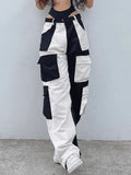 Patchwork Corduroy Cargo Pants-Outfit