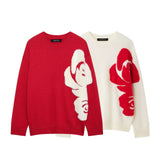2025 New Lazy Wind Flower Design Women's Round-Neck Sweater Women's Loose Knitting