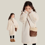 New Girls Imitation Water Marinade Coat Children Warm Winter Clothing Thick Fur Coat Winter