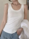 Solid Rib Tank Top-Outfit