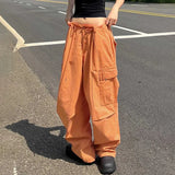 Overalls Summer New Dopamine Pink Thread Spliced Trousers Women's Loose Casual Woven Trousers-Outfit