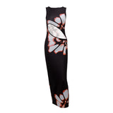 Toloer Women's Retro Hollow-Out Sexy Slit Dress 2024 Summer New Round Collar Light Mature Wind Dress Woman-Outfit