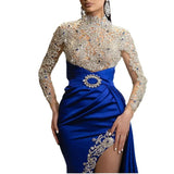 New Evening Dress Ebay Women's Blue Sprinkled Gold Collar Dress Dress Dress Dress