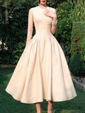 Temperament Dress Women 2025 Spring New Round-Neck Sleeveless High-Grade Color White Long