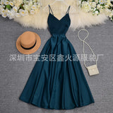 Toloer Gentle Wind Dress Goddess Seaside Resort Dress Ins Careful Machine Back Strap Waist