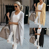 Toloer Spot 2024 Autumn Winter New Cardigan In Long Loose Irregular Hem Coat Female-Outfit