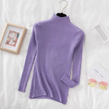 Winter Pullover Sweater Turtleneck Knitwear Long Sleeve Slim Soft Warm Basic Jumper Bottoming Women's Short Tops