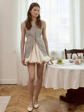 Spring And Summer New Linden Skirt Y2k Elegant Bright Face Folding Tuk Tuk Tuks Half-Dress Skirt In