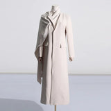 Toloer 2024 New Street Hipster Scarf Shawl Design Sense Long Slim Long Suit Jacket Female-Outfit