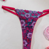 Purple Floral Lingerie Set-Outfit