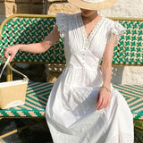 French Dress Women Summer White Long Dress Famous Small Fragrant Style Dress Shenzhen Nanyou Women's