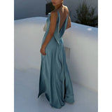 Temperament Sexy Solid Color Splicing Tie With Body Slings Long