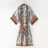 Women's Phoenix Flower Printed Sweater Cotton Jacket Coat