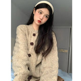 Toloer Lazy Wind Soft Glutinous Sweater Spring And Autumn Winter 2025 New High-End Blouse Knitted Thick Open-Shirt Coat