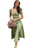 New Summer Fashion Bubble Sleeves With Open Fork Dress Dress Woman