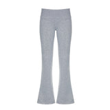 Base Solid Color High-Rise Micro-Speakers Roll Waist Wide Waist Thin Leisure Sweating