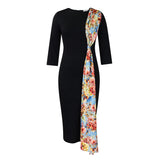 Plus-Size Women's 2025 Temperament OL Elegant Pencil Skirt Bag Hip Spliced African
