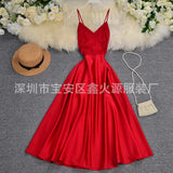 Toloer Gentle Wind Dress Goddess Seaside Resort Dress Ins Careful Machine Back Strap Waist