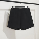 Toloer White Suit Shorts Female Black Summer Thin 2024 New Loose High-Waist A-Line Casual Wide-Leg Hot Pants-Outfit