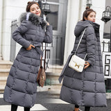 2024 New Fashion Korean Version Of Long Coat Slim Women's Hooded Long Sleeve Warm Padded Coat Tide-Outfit