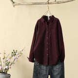 Toloer Women's Lint-Tuff Long-Sleeved Shirt Women's Cotton Comfortable Solid Shirt Women's Clothing In Autumn