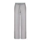 Toloer Wind Stripe Bump Color Loose Straight Tube Guard Pants New Style Casual Loose Waist Knit Pants Tide-Outfit