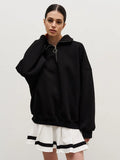 Hoodie 2024 Autumn Winter Female Neutral Fashion Street Trend Loose Lapel Zipper Hoodie-Outfit