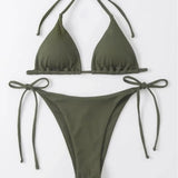 2023 New Sexy Three-Point Small Pit Strip Split Swimsuit Bikini