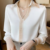 Women Long Sleeve White Blouse Shirt Tops Women V-Neck Chiffon Blouse Women Blusas Mujer De Moda 2021 Blouses Femme