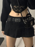 Denim Skate Mini Skirt-Outfit