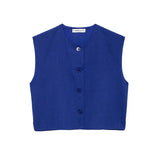 Toloer 2024 New Women's Fashion Joker Casual Breasoned Vest Top 8259187-Outfit